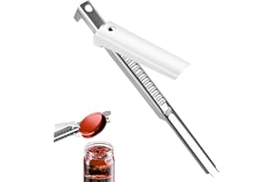 PTUI Apriscatole per Artrite - Apribarattoli per Anziani, Manico Regolabile, Versione 2024, Acciaio Inox, Leggero e Facile da Usare (1 Pezzo, Bianco)