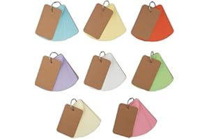 PUERHUACI Flash Cards,Index Cards 8 Pacchi 400 Fogli Flashcards,Carta Kraft Multicolore Carte di Studio Memo Pad Con Binder Anello Index Card,Messaggio Carta con Gli Anelli Foglietti Adesivi