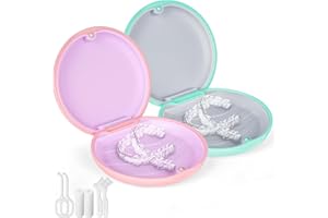 flintronic 2Pcs Caja Férula Dental, Caja Ortodoncia, Caja de Almacenamiento, Funda para Alineadores y Aparatos Dentales, Resistente y Fácil de Limpiar, con 2 Herramientas Ortodoncia