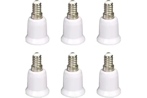 ULIWAMOWI Lot de 6 E14 vers E27 Adaptateur de Douille, Adaptateur Convertisseur de Douille E14 à E27 SES vers ES, 0–250V 80W, Compatible Ampoules LED, Incandescentes, Halogènes et pour CFL