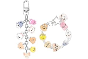 ADDLIVE Stray-Kids Porte-Clés, 10cm Stray Kids Magnétique en Peluche Porte-Clés, StrayKids Plush Key Chain, Cartoon Sac à Dos Téléphone PorteClés pour Fans