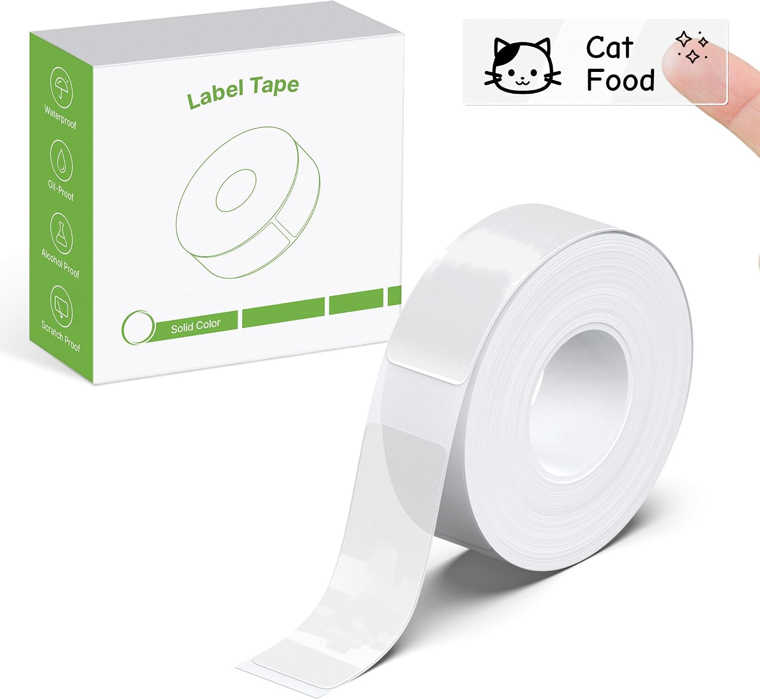 P21 Label Maker Tape, 180 Tapes/Roll, 14x50mm (0.55"x1.97"), Standard Laminated Replacement, Transparent Multipurpose Print Paper for P21, 1 Roll