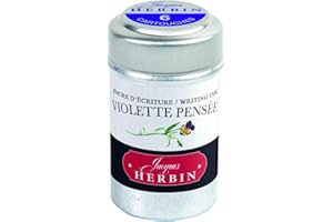 Jacques Herbin 20177T - Une boite de 6 cartouches d'encre pour stylo-plumes et stylos roller (produit sans emballage - objectif zéro déchet), Violette pensée