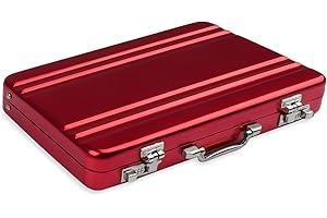 WINKIO Aluminium Money Case with Snap Closure Cheque Gift for Vouchers Wedding Gifts, red, Compact