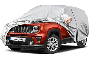 Kayme Bâche Voiture Étanche Respirante Compatible avec 2014-2023 Jeep Renegade, 6 Couches Housse de Protection Voiture Extérieur, Contre Pluie Soleil Poussière avec Zip et Doublure en Coton.