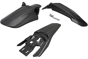 JFG RACING Kit Garde Boue de Moto,Garde Boue Avant Arriere Kit de Carénage en Plastique Garde-boue pour Sur Ron S/X Sur-Ron Light Bee Electric Dirt Bike-Fibre de Carbone