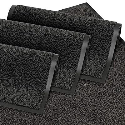 GadHome Tapis anti-poussière 40 x 60 cm Tapis pour portes d'entrée intérieures et extérieures | Litière pour les pieds / tapis pour les pieds | Tapis de porte pour couloir | Tapis de nettoyage noir anthracite
