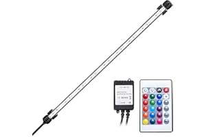 GreenSun LED Lighting Aquarium Light,Submersible Fish Tank Lights with Remote,12V 27 LEDs 5050SMD Underwater Strip Light for Fish Tank, RGB 48cm/18.9 Inches