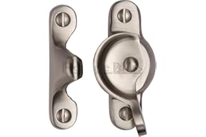 FRELAN JEDO Solid Narrow Style Fitch Sash Window Fastener Lock Latch Turn - Satin Nickel Finish