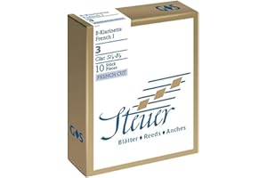 Steuer Anche Clarinette Sib Solo White Line Coupe française Boîte de 10 anches, taille 3