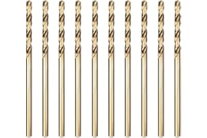 luwiscook HSS 5% Cobalt Jobber Drill Bit Set, 10pcs 2mm M35 Twist Drill Bits, 118° for Stainless Steel, Hard Metals, Cast Iron, Aluminium and Copper, Stored in A Plastic Box