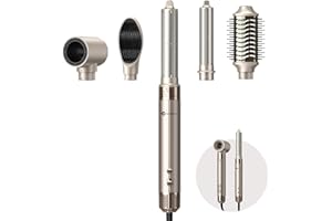 ‎SLOPEHILL (OUTLET) Airstyler 5 IN 1, slopehill 110,000 RPM High-Speed Ionic Haartrockner für Schnelltrocknend, Multi-Haarstyler mit Automatischer Luft-Lockenstab, Haarglätter Bürste ＆ Volumenbürste (Gelb)