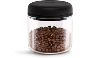 Fellow Contenitore per il vuoto per la conservazione di caffè e alimenti, pompa per vuoto integrata, chiusura ermetica 0,7 litro Vetro trasparente