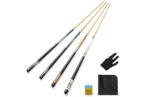 ASMPCUE Stecca da Biliardo da 58 Pollici Hardwood Pool Cue 13 mm Punte per Giocatori di Biliardo Professionisti, 1/2 Stecche per Biliardo Tavolo Sport
