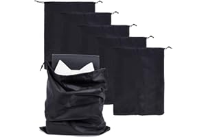 AMIJOUX 5 Pcs Black Dust Cover Storage Pouch, 11.8 * 16.5" Oxford Cloth Dust Bags with Drawstring Closure, Dustproof Storage Bag for Packaging Handbags Purses Pocketbooks Shoes Boots