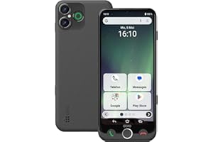 Doro - Aurora A30 Smartphone - Seniorenhandy - Einfach zu bedienen - Hilfetaste mit GPS-Ortung - Hörgerätekompatibel - Inklusive USB-Kabel - Graphit