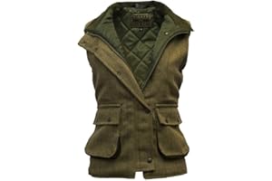 WALKER AND HAWKES Walker & Hawkes - Bayston - Veste sans Manches Derby - pour Femme - Tweed - Chasse/Campagne