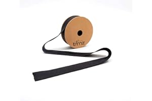 Trimz Poly Cotton Bias Binding, Polyester, Black, 5m Reel