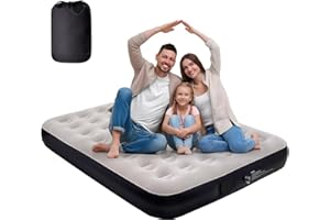 Kitxedas Double Airbed, Inflatable with JUST One-click, Air Bed Double with Built in Pump, electric Inflatable Mattress Self Inflating Guest Bed Blow up Mattress for Camping/Home, 198x152x25cm