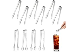 LSYYSL Lot de 10 tongs, tongs à glace en acier inoxydable, tongs de sucre glace, bonbons à salade, tongs de nourriture multifonctionnelles pour mariage, café, restaurant, hôtel, barbecue.