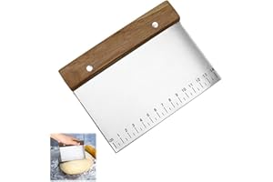 XIWUPO Scraper Küche, Kitchen Scraper, Teigkarte Edelstahl, Dough Scraper, Küchenspachtel, Teigschaber Edelstahl, Teigschneider Edelstahl, Für Die Küche Teigkuchen Pizzaschneider Rechteckiger