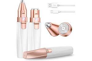 Rasuradora Facial Mujer Recortadora de Cejas: IFANZETECH Afeitadora Facial Mujer sin Dolor Recortar Cabello Fino Fuzz Durazno para Labio Superior, Barbilla, Mejillas y Cejas USB-C Recargable