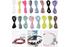 HAOMEEDUO 160 Metros Hilo Cola de Rata Grueso 1.5mm x10m Cordón de Seda de Satén Cola de Raton Multicolor Rosa Azul Verde Roja Negra 16 Colores Cola de Raton Material para Manualidades Macrame Pulsera