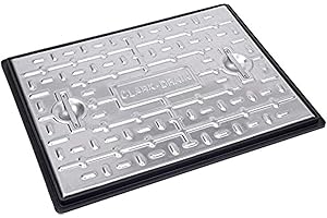 CLARK-DRAIN Clark Drain 600mm x 450mm Galvanised S/S 5T Manhole Cover PC6BG (Overall Size Including Frame is 663mm x 513mm)