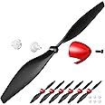 Spare RC Plane Propellers RC Airplane Carbon Fiber Nose Cone Compatible with Tr-p51 Rc Plane 4 Channel Remote Control Airplane with Propeller Savers and Adapters (3 Sets)