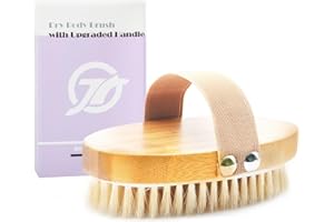 FREATECH Brosse pour Corps, Poils Naturels Exfoliants pour Peau Sèche, Élimine la Cellulite, Améliore la Circulation Sanguine et Drainage Lymphatique, Brosse de Gommage pour le Corps