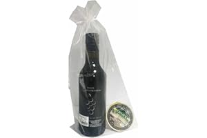 Deliex delicias de Extremadura. Regalo miniatura de vino con monodosis de paté en bolsa de organza para detalles invitados en bodas, bautizos, comunión etc