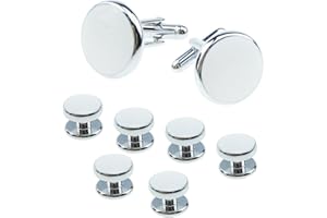 SPACMIRRORS Cufflinks for Men 8pcs Mens Cufflinks and Studs, Tuxedo Shirt Cufflinks and Studs Set for Wedding Valentines Festival Birthday Anniversary Graduation Gift