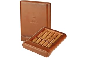 ‎PIPITA PIPITA Tragbarer Reise-Humidor, Eleganter Leder- Zigarren Humidor Zedernholz gefüttert für 5 Zigarren mit Luftbefeuchter (Enthält keine Zigarre)