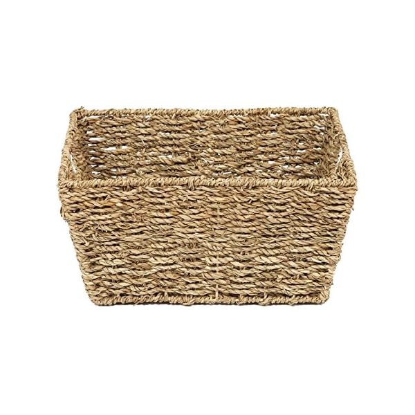 Set Of 4 Seagrass Rectangular Hamper Storage Baskets With Insert Handles - Image 4