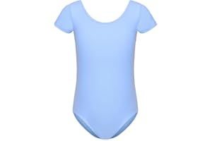 HIPPOSEUS Ragazze Body da Danza con Maniche Corte Classico Body Ginnastica Bambina Ballet Leotards,AM0019DX