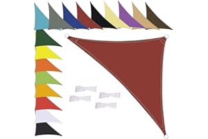 MENGH Sonnensegel Wasserdicht Dreieck, wetterbeständig, Premium Polyester, Viele Längen und Breiten Zur Auswahl inkl Befestigungsseile, 3.6x3.6x3.6m Rostig Rot