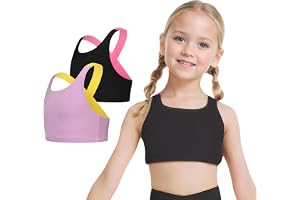 SEAUR Sportbustier flicka fitness bralette yoga bh crossover barn crop tank topp snabbtorkande 2-pack 5–13 år
