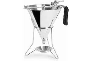 LACOR 67150 Embudo dosificador de Acero Inoxidable 18/10 con Sistema de Palanca para un caudal Ajustable, 2'00 L