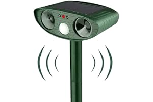 PUTAII Répulsif Chat Ultrason, Répulsif Chat Exterieur, Repulsif Chat Solaire Répulsif Ultrason Anti Rongeurs avec Détecteur de Mouvement Étanche Répulsif Chat pour Anti Chats Chiens Souris Ratons