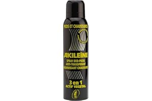 AKILEINE AKILEÏNE® - SPRAY NEGRO 3 EN 1 – Triple Acción Pies y Calzado - Desodorización, Regulación de la Transpiración, Protección Microbiana - Formato 150ml