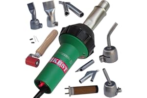 HKBST 110V/220V 1600W Intelligent Automatic Cooling Plastic Welder, Hot Air Gun for TPO/PVC Single Ply Roofing, Tarpaulin and Banners Welding Heat Gun