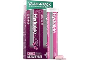 Hydralyte Effervescent Electrolytes Tablets - Flavoured Tablets - Vegan - Gluten Free - Rapid Rehydration - Prevent Dehydration - Achieve Optimal Hydration (80 Tablets (4 x 20), Berry)