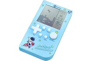 TAQY Console de Jeu Block avec 26 Jeu Couleurs des Macarons Rétro Machine de Jeu de Poche Jeu de Briques Jouet de Puzzle Appareil portatif électronique nostalgique Cadeau pour Enfants (Blue)