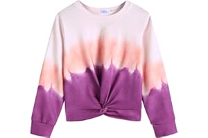 Arshiner Ragazze Felpa Batik Manica Lunga Maglione Leggero Abbigliamento Sportivo Bambini Tie Dye Camicia Manica Lunga per Ragazze
