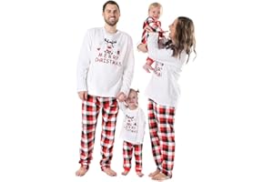 BOBORA 2PCs Christmas Pyjamas Family Sleepwear Set Long Sleeve Top with Bottoms Pjs Set for Families…