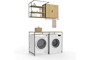 IDMarket - Set lavatrice e asciugatrice di design industriale DETROIT