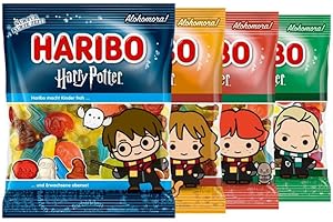SWEET BUDDIES Harry Potter Limited Edition Fruchtgummi-Set, Magische Hogwarts-Kollektion mit 4 Charakteren, 4 x 160g Tüten, Verschiedene Geschmacksrichtungen
