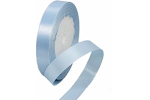 ALOHOVME Nastri Azzurro 15mm, 23 metri Nastro di Raso Azzurro per l'imballaggio di regali, Artigianato fai da te, Bows Making, Mazzi di fiori, Palloncini, Festa nuziale e Decorazioni per torte