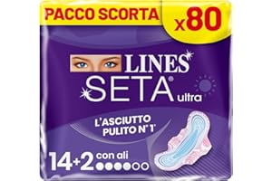 Lines Seta Ultra Assorbenti Ultra Giorno Ali, Pacco Scorta, Confezione da x80 pezzi