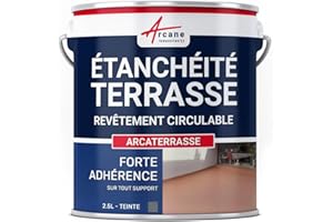 Peinture, résine étanchéité Terrasse - Imperméabilisation terrasse circulable, balcon, sols extérieurs, béton 2.5 L - Gris Basalte - ARCANE INDUSTRIES